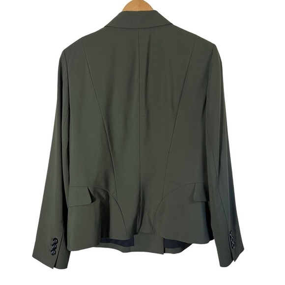 LAFAYETTE 148 Double Breasted Dark Olive Wool Blazer - Picture 3 of 9